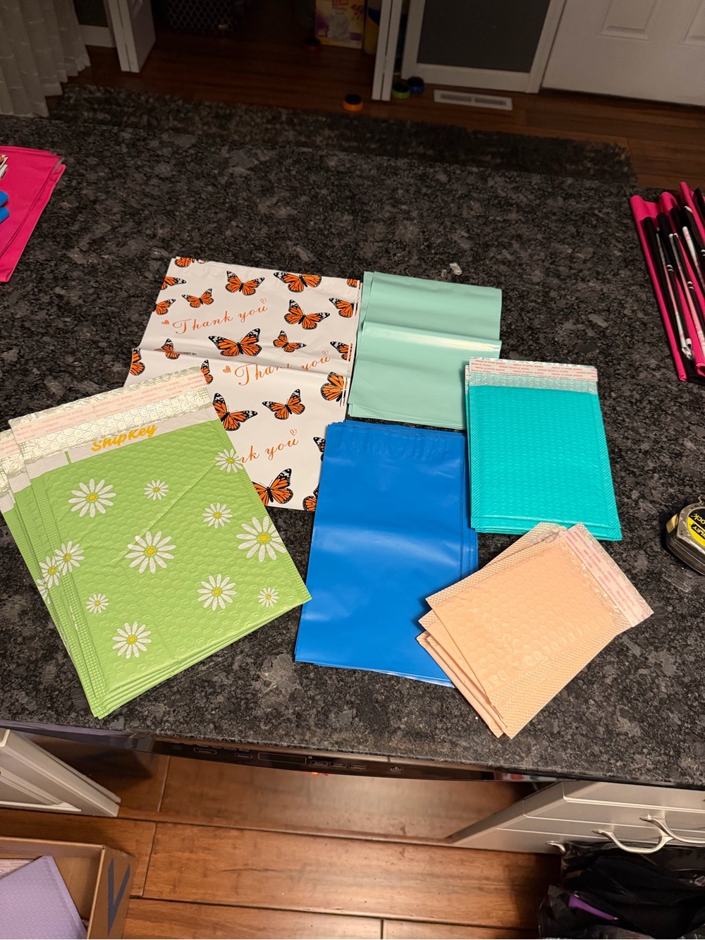 Bundle of 55 Poly Mailer & Bubble Pouch Shipping Supplies Assorted Size & Design